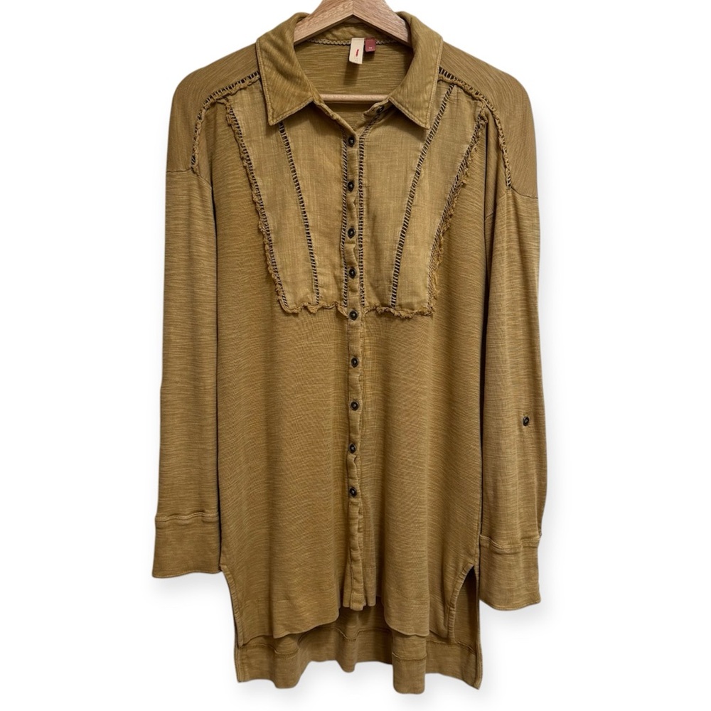 Pilcro Anthropologie‎ Boho Buttondown 100% Cotton Tunic Top XS